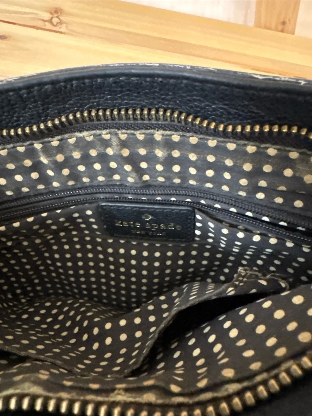 Kate Spade Black Leather Shoulder Bag with Chain Strap
